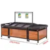 Expositor de prateleira de supermercado, estante escada para frutas e vegetais, simples, duplo, múltiplo, prateleira de vegetais de supermercado, ilha de produtos frescos