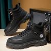 Botas Martin de Cano Alto Sapatos Masculinos Outono Novo Sapatos de Trabalho para Exterior Masculinos Tendência Versátil Sola Grossa Casuais Botas Curtas Sapatos da Moda