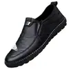 [Venta al por mayor de comercio exterior] Zapatos de cuero para hombre tipo mocasín de vestir, antideslizantes, transpirables, con suela blanda para hombres de mediana edad y ancianos