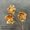 Flor artificial de hoja dorada, flor de plástico, arreglo floral para decoración de bodas, material para cubo de Año Nuevo, flor de Año Nuevo con borde cruzado