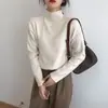 Nuevo Suéter de Mujer Otoño/Invierno 2025, Estilo Coreano de Moda Ajuste Holgado Cuello Redondo Medio Alto Tejido, Estilo Hong Kong Ajuste Relajado Capa Interior