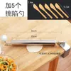 Rodillo de Masa de Doble Rodamiento Comercial para el Hogar Rodillo de Masa de Acero Inoxidable Palo de Amasar de Madera Original para Hojas de Empanadas Hojas de Baozi