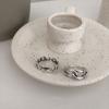 Anillo Estilo Coreano Estudiante Simple Personalidad Combinable Anillo para Dedo Índice Estilo Frío para Mujer Anillo Ajustable Retro Moderno Plateado