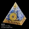 Pirámide de Cristal Natural de 8 cm Decoración Creativa para el Hogar Adorno Artesanal Bola de Cristal Envuelto en Resina Pirámide de Resina