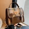 Mochila escolar portátil de estilo coreano para mujer, diseño de nicho de moda 2024, estilo retro, informal, moderna y ligera, para viajes
