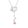 Mingcheng Simples Zircon Amor Borboleta Rosa Pingente Colar Moda Feminina Jóias Presente Jóias Colar