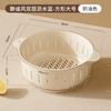 Nuevo Estilo Lavabo para Lavar Verduras Cesta Escurridora Escurridor de Cuencos para Cocina Hogar Fregadero Lavado Plato de Fruta Plástico de Doble Capa Cesta para Verduras Estilo Crema