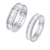 Anillo de Plata de Ley S925 Popular de Venta Caliente Europeo y Americano con Incrustación de Moissanita, Moderno y de Moda, Anillo Versátil Chapado en Platino
