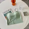 Camisola de Chica Atractiva para Mujer, Capa Interior Acolchada Anti-Exposición de Seda Helada, Top Tubo, Lencería para Mujer, Hermoso Espalda, Top Corto