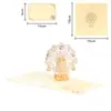 Cartão de Cumprimentos 3D Roda Gigante com Estampa Dourada Romântica Novo 2026 para Meninas Fofas Escrever Mensagens de Bênção, Atacado Transfronteiriço
