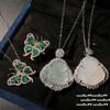Collar de Gema de Ágata Agalcedonia Brasileña Mariposa Ágata Blanca Calcedonia Buda