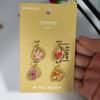 Colgante de gota de agua con borde de cobre de resina multicorte, transparente, flor seca, aproximadamente 14 x 21 mm, para hacer pendientes y collares hechos a mano.