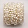 Fabricante 6 mm/8 mm ABS Media Cara Perla de Imitación Flor de Tres Semicírculos Boda Hecho a Mano DIY Cadena de Cuentas Conectadas