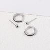 Aretes Nicho Simples Geométricos Redondos de Dos Usos Estilo Coreano Combinan con Todo Línea Negra Moda Pendientes de Tendencia para Oficina