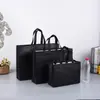 Bolsas no tejidas impermeables laminadas personalizadas para publicidad corporativa, bolsas ecológicas de mano para regalo promocional con impresión de logotipo