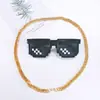 Gafas Divertidas de Mosaico para Estudiantes, Gafas de Foto de Mosaico, Influencer de Primera Categoría, Gafas de Sol Divertidas Bidimensionales, Gafas Divertidas para Niños