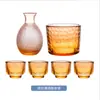 Conjunto de jarra de vinho martelada em vidro estilo japonês copo de vinho de ameixa doméstico vinho quente vinho gelado conjunto de vinho tamanho único copo de vinho pequeno vinho quente