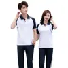 Conjunto de Ropa Deportiva de Verano con Camiseta de Manga Corta y Pantalones Largos de Algodón Hilo de Hielo para Hombres y Mujeres, Adecuado para Estudiantes de Secundaria y Universidad, Uniformes Escolares, Ropa de Grupo y Chaquetas Personalizadas