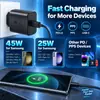 Carregador Samsung 45W padrão europeu transfronteiriço, compatível com carregamento rápido para telefones S22/S21 e Note20