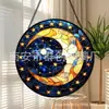 Colgante de luna transfronterizo de colores decoración de vidrio colgante para el hogar decoración de ventana atrapasol para jardín