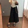 Leves e frescos, de secagem rápida, com efeito de resfriamento integrado, cintura elástica com cordão, pregas no bolso, calça casual cropped de perna larga H070909