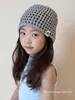 Chapéu de Tricô High-End Coreano para Crianças Meninas 2025 Novo Primavera e Verão Chapéu Fino Baotou Chapéu Pulôver para Bebê Menina