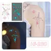 Nuevas Pegatinas de Tatuaje Luminosas Azules Transfronterizas de Ruika Long con un Toque de Alta Gama, Pegatinas de Tatuaje con Patrón de Rosa para la Clavícula, Fábrica