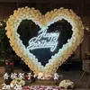 Decoración de Arco con Forma de Corazón para Celebración de Boda Arreglo Floral para Boda Flores Artificiales Flores Falsas Arco de Hierro con Forma de Corazón para Propuesta