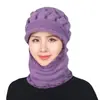 Gorro para Mujer de Edad Media y Mayor Invierno Casual Lana Engrosada Forrado de Polar Cálido para Cuello Gorro de Madre Gorro de Punto Conectado