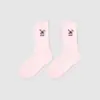 1746 calcetines infantiles al por mayor, calcetines de media caña bordados con lazo, estilo Miu girl, calcetines de algodón sin costuras con puños holgados para niñas
