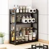 Estante de Almacenamiento de Especias para Cocina Mostrador Multicapa Estrecho Pequeño Botella Tarro de Condimentos Estante de Almacenamiento Universal sin Perforaciones