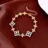 Pulsera Ajustable Flor Chapada en Oro Real de 18 Quilates Pulsera Vintage de Lujo Ligero Joyería Exquisita Versátil Nicho