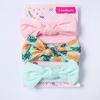 Decoración de oreja para niños color liso estampado a juego combinación de 3 piezas lazo banda elástica para el cabello comercio exterior
