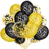 Set de Globos con Confeti Negro Dorado para 16 18 30 40 50 60 Años Combinación Decoración para Fiesta de Cumpleaños de Adultos