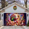 24 nuevos carteles de tela para puerta de garaje navideña transfronteriza con Papá Noel para decoración de fiestas al aire libre, tela colgante