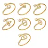 Anillo de Nariz Tipo Nariz de Cerdo de Cuatro Hojas con Circonita Cúbica Engastada en Bisel Cuadrado Acero Inoxidable Chapado en Oro de 18 Quilates Joyería de Lujo Ligero Europea y Americana de Alta Gama para Mujeres