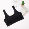Top de Tirantes de Seda Helada sin Costuras Acolchado Anti-Exposición para Mujer, Ropa Interior de una Pieza, Camisola, Top Corto