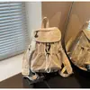 Mochila de Nailon Plegable con Cordón Transfronteriza para Mujer Tendencia de Nicho Gran Capacidad con Solapa Mochila Escolar para Niñas