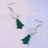 Nuevos Pendientes Acrílicos de Navidad Pendientes Europeos Americanos Copo de Nieve Árbol de Navidad Tablero Brillante Pendiente Colgante Adornos de Oreja Coloridos Mujeres
