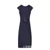 Vestido bodycon de tubo ajustado que revela el busto con amarre para mujer, nuevo estilo de verano 2025, estilo chica picante, color sólido, sin hombros, vestido interior