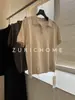 Zurich Home Básico Polo Casual Versátil Textura de Linho Gola Polo Tricô Manga Curta Camiseta Top