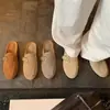 Mula Casual Retro de Punta Redonda sin Cordones para Viajes Diarios, Media Pantufla para Mujer 2026 Verano Mate de Punta Cerrada, Zapatos Perezosos tipo Birkenstock