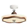 Lámpara de Techo Estilo Mid-Century Sencilla para Dormitorio Cielo Estrellado Espectro Completo Protección Ocular Blanco Leche Redonda Encaje Resaltado Lámpara Principal de Dormitorio