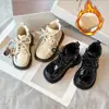 Botas para Niñas Invierno Forradas de Felpa Botines Infantiles Suela Suave Cálidas Botas de Algodón para Bebé Niña Cremallera Botas de Cuero para Niñas Estilo Británico