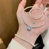 Collar de Perlas Shijia con Colgante Redondo Degradado de Diamante Completo en Plata de Ley S925 Joyería Elegante de Lujo Accesible para Mujeres