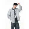 Primavera 2026 Nuevo Sudadera de Manga Larga Moda Holgada con Solapa Diseño Personalizado Tendencia Estilo Coreano para Adolescentes