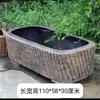 Yixing Zisha Rectangular Canaleta Hidropónica Loto Cerámica Rugosa Maceta para Bonsái Patio de Villa Método Antiguo Acuicultura Tanque de Peces Cerámico