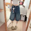 Shorts jeans de cintura alta estilo retrô americano plus size para mulheres, estilo fino de verão, novos shorts de comprimento médio 2026, modeladores para mulheres plus size