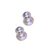 Accesorios DIY Aretes de perlas de plata esterlina S925 soporte vacío accesorios calabaza aretes de doble cuenta soporte de plata