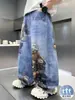 Pantalones Vaqueros de Verano para Niños 2026 Nuevo Modelo para Niños Mayores Pantalones con Estampado Digital de Niños Pantalones Casuales de Verano Modernos